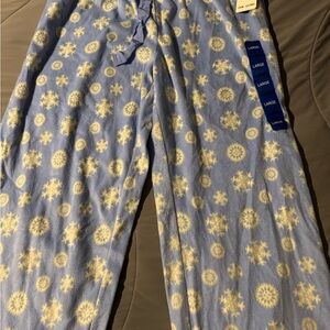 Nautica Cozy Blue Snowflake Pajama Pants. NWT, size L
